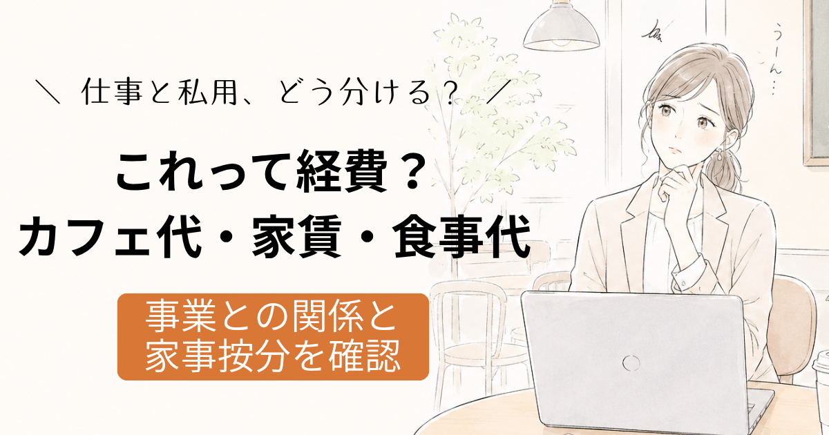 カフェ代・自宅家賃・食事代を経費にする際の判断基準と家事按分の注意点