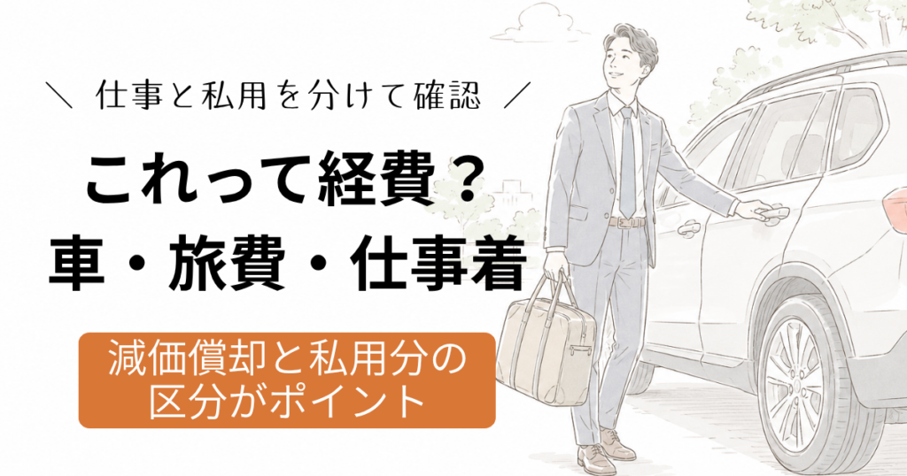車・出張旅費・仕事着を経費にする際の減価償却と私用分の区分の注意点