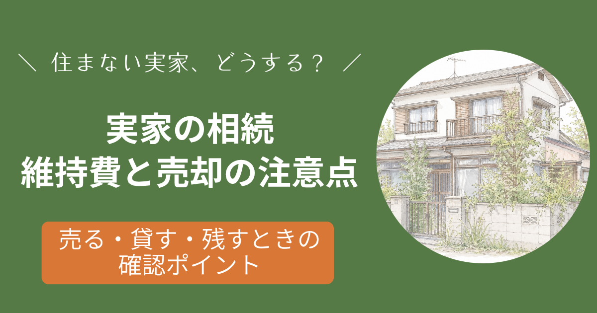 実家を相続しても住まない場合の維持費・売却・税金の注意点